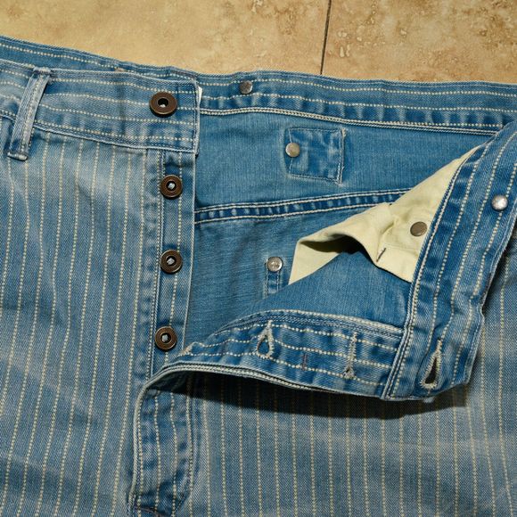 RRL - Ralph Lauren Double RL Indigo Striped Twill Pants - Picture 7 of 12